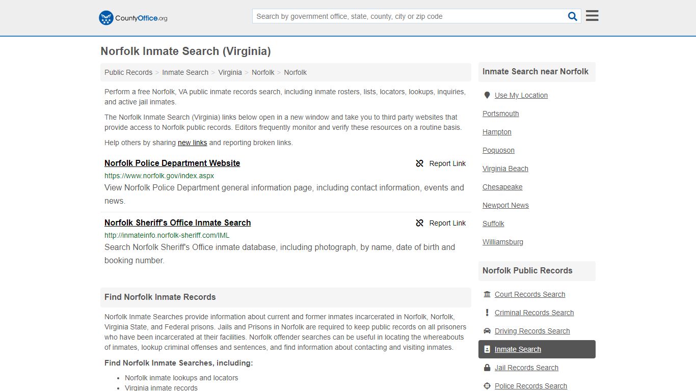 Inmate Search - Norfolk, VA (Inmate Rosters & Locators)
